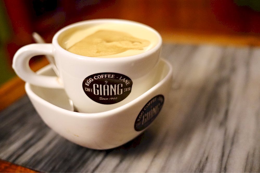 Egg coffee delights visitors with its creamy egg topping blended into strong Vietnamese coffee